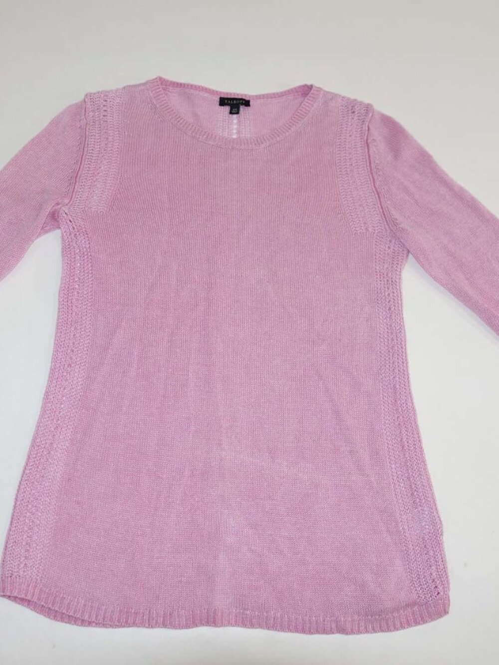 Talbots Women's Crewneck Sweater Size XS 3/4 Sleeves 100% Linen Pullover
